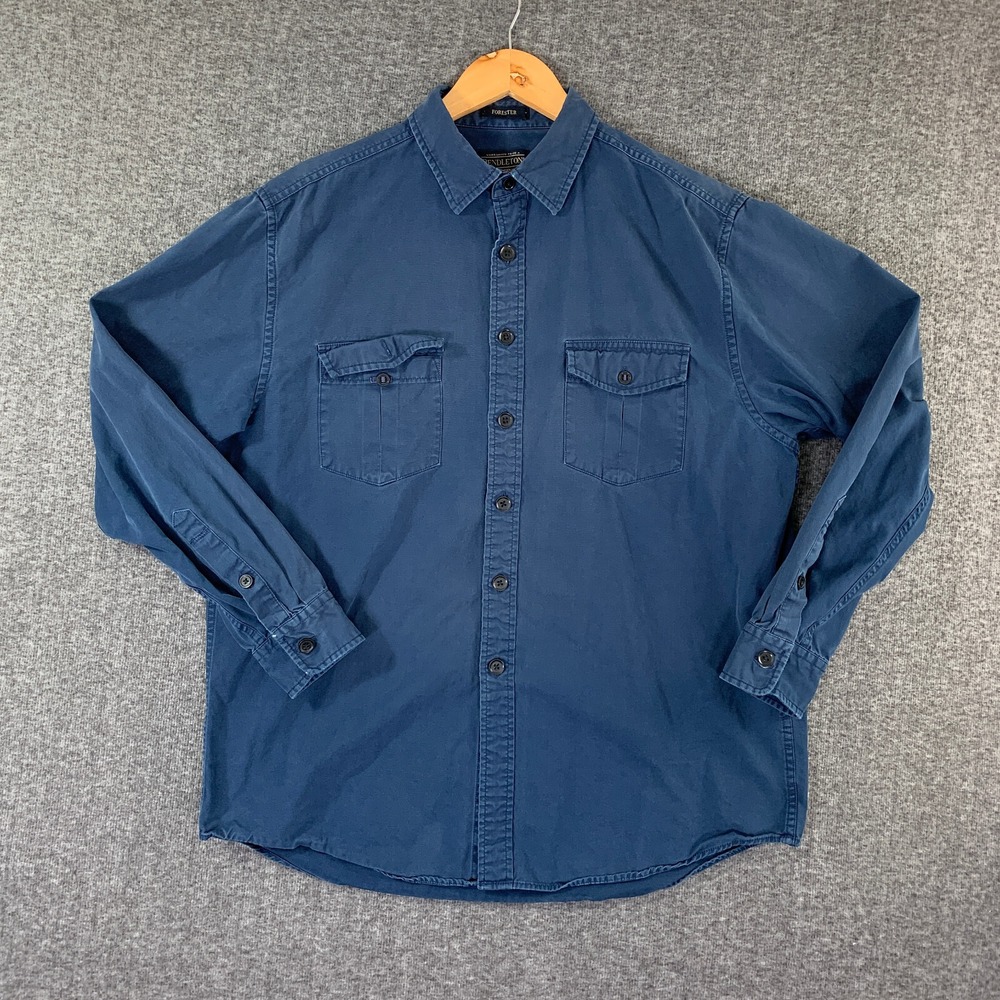 Pendleton Forester Shirt Men Large Blue Utility Pockets Outdoor Canvas